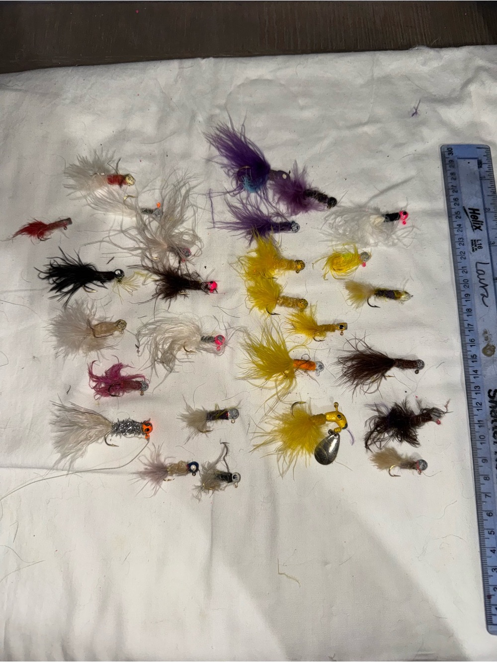 Vintage huge lot hand tied feather hair jigs maribou chenille tinsel underspin